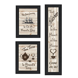 Set Of Three The Kitchen Collection Ii 2 Black Framed Print Kitchen Wall Art