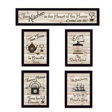 Set Of Five Kitchen Friendship Collection Ii 3 Black Framed Print Kitchen Wall Art