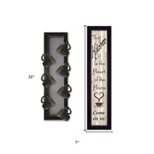 Set Of Two Come On In With Seven Peg Mug Rack 2 Black Framed Print Wall Art