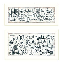 Set Of Two Thank You Lord 1 White Framed Print Wall Art