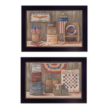 Set Of Two God Bless Or Sweet Land 3 Black Framed Print Wall Art