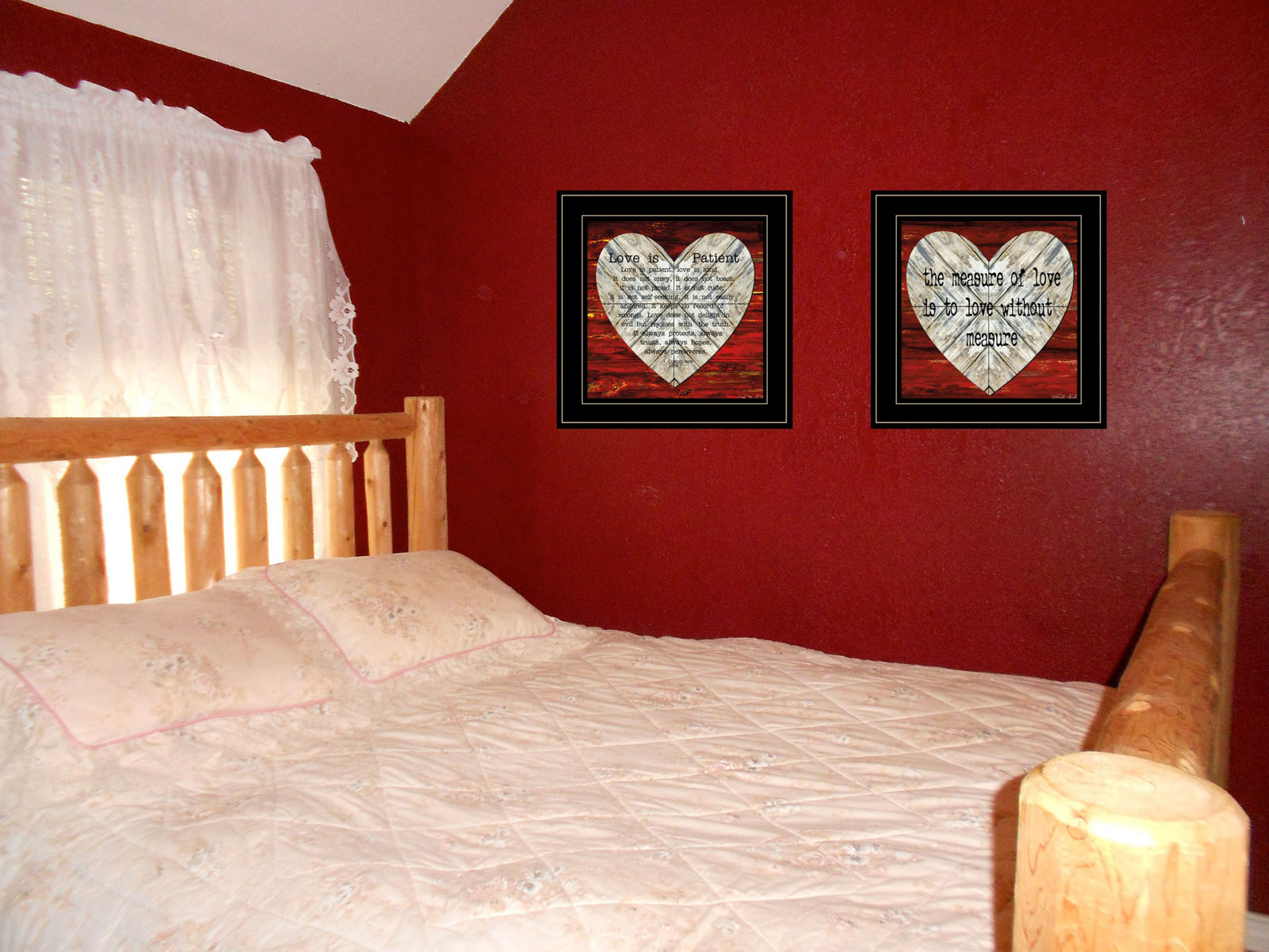 Set Of Two Love Without Measure Black Framed Print Wall Art