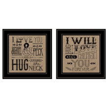 Set Of Two Hugs Or Forever 2 Black Framed Print Wall Art