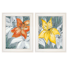 Set Of Two Tiger Lilies 1 White Framed Print Wall Art