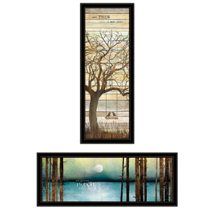 Set Of Two I Met You Or Living Your Dreams 1 Black Framed Print Wall Art