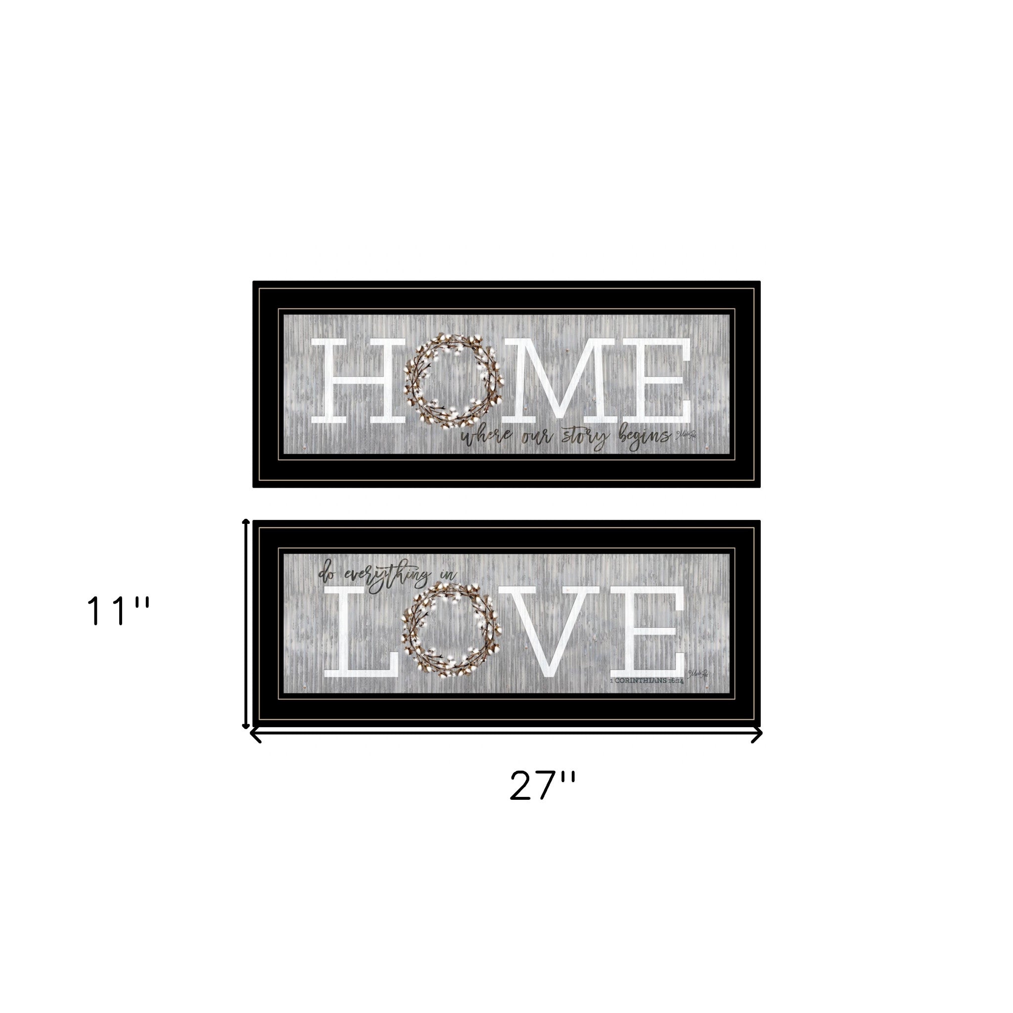 Where Our Story Begins 2 Black Framed Print Wall Art Set Of Two