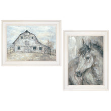 Set Of Two True Spirit Horses 1 White Framed Print Wall Art