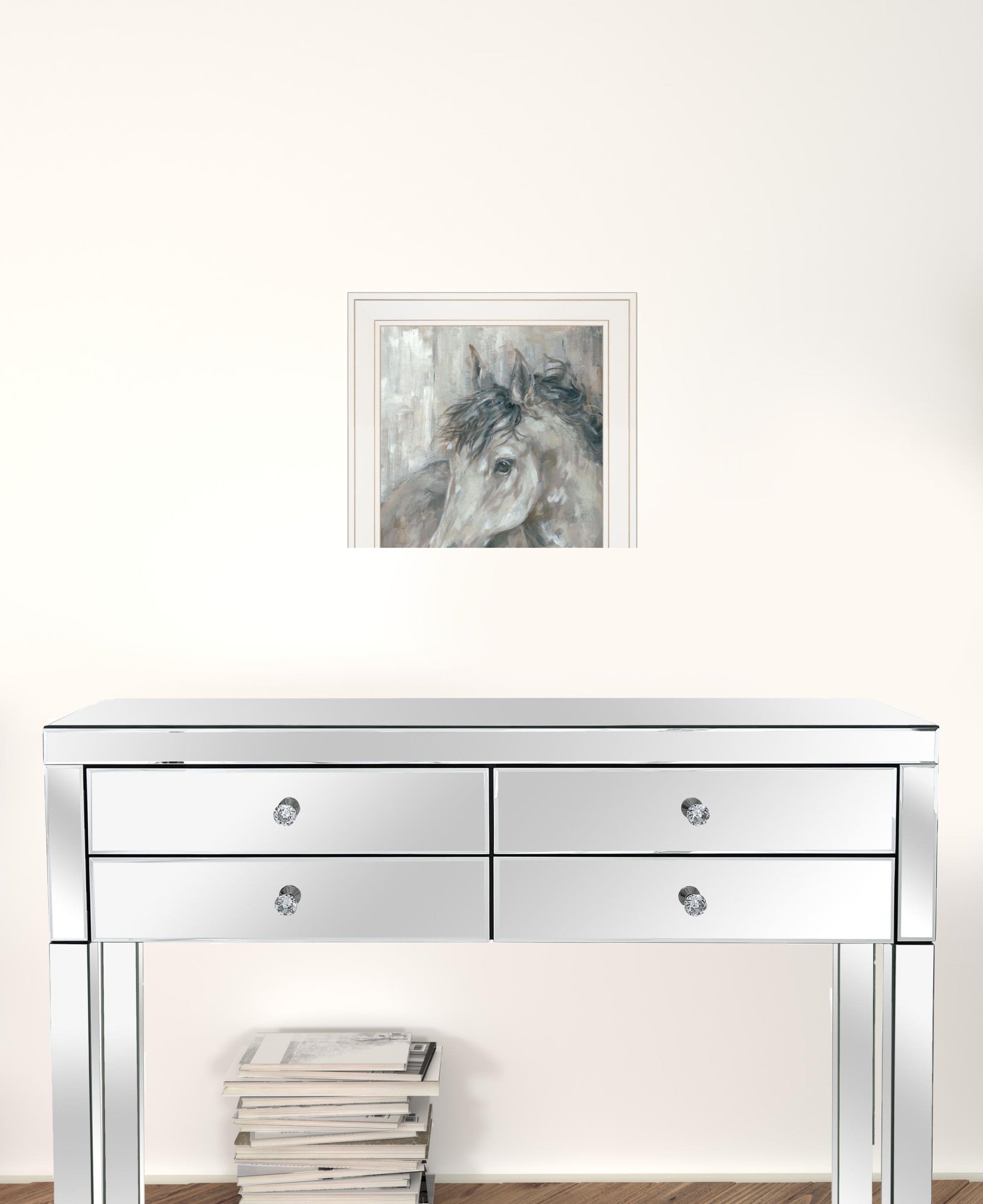 Set Of Two True Spirit Horses 1 White Framed Print Wall Art