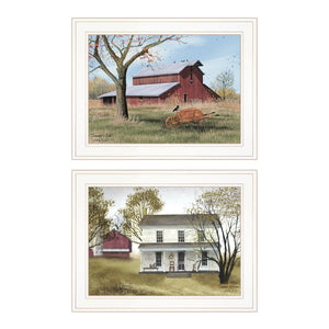 Set Of Two Summers End 1 White Framed Print Wall Art