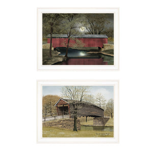 Set Of Two Bridge Collection I 2-Piece 1 White Framed Print Wall Art