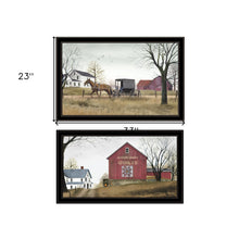 Set Of Two Goin To Market Amish Black Framed Prints Wall Art