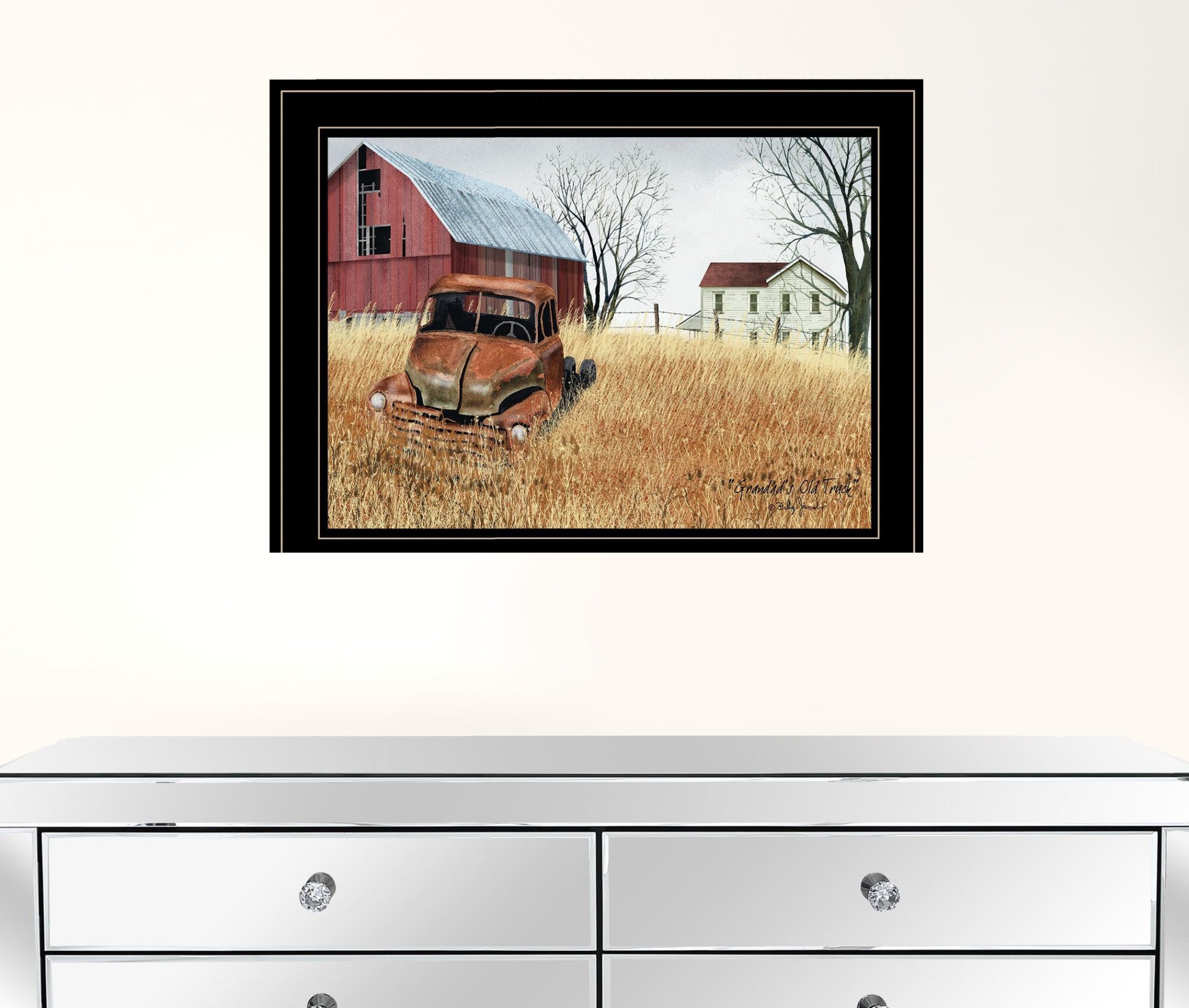 Granddads Old Truck 3 Black Framed Print Wall Art