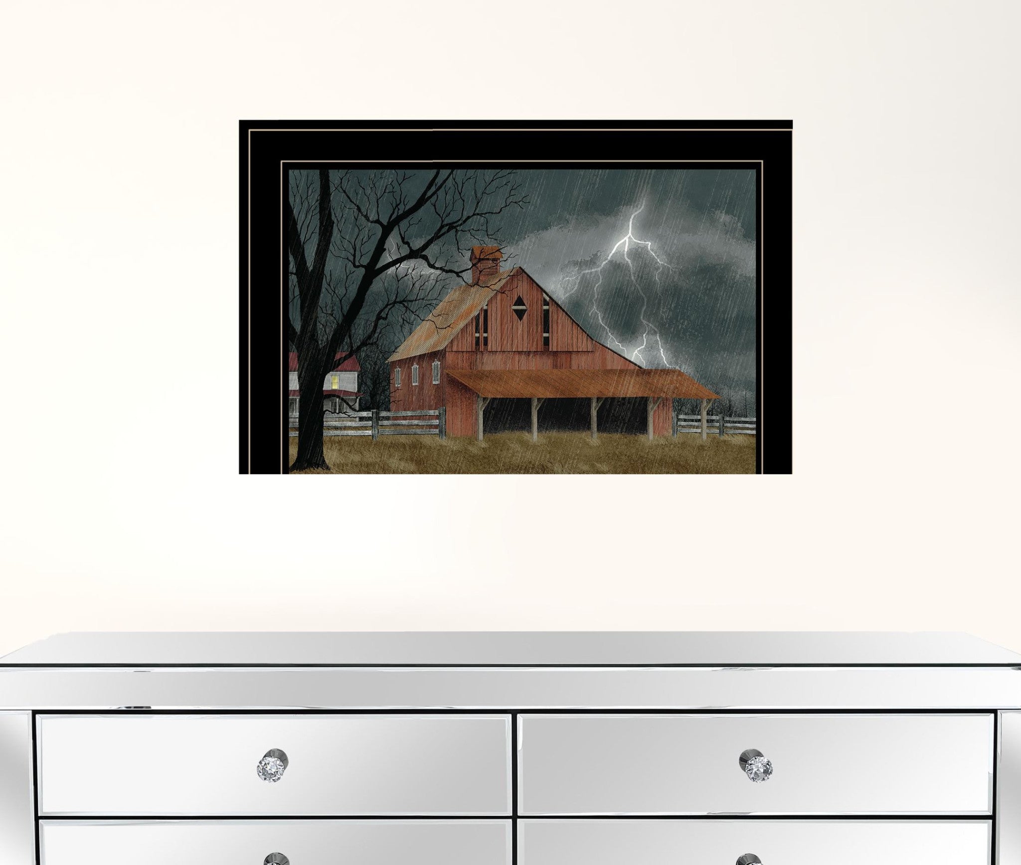 Dark And Stormy Night 4 Black Framed Print Wall Art