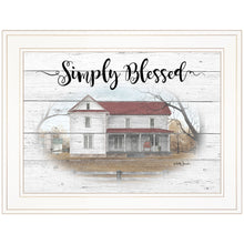 Simply Blessed Farmhouse White Framed Print Wall Art