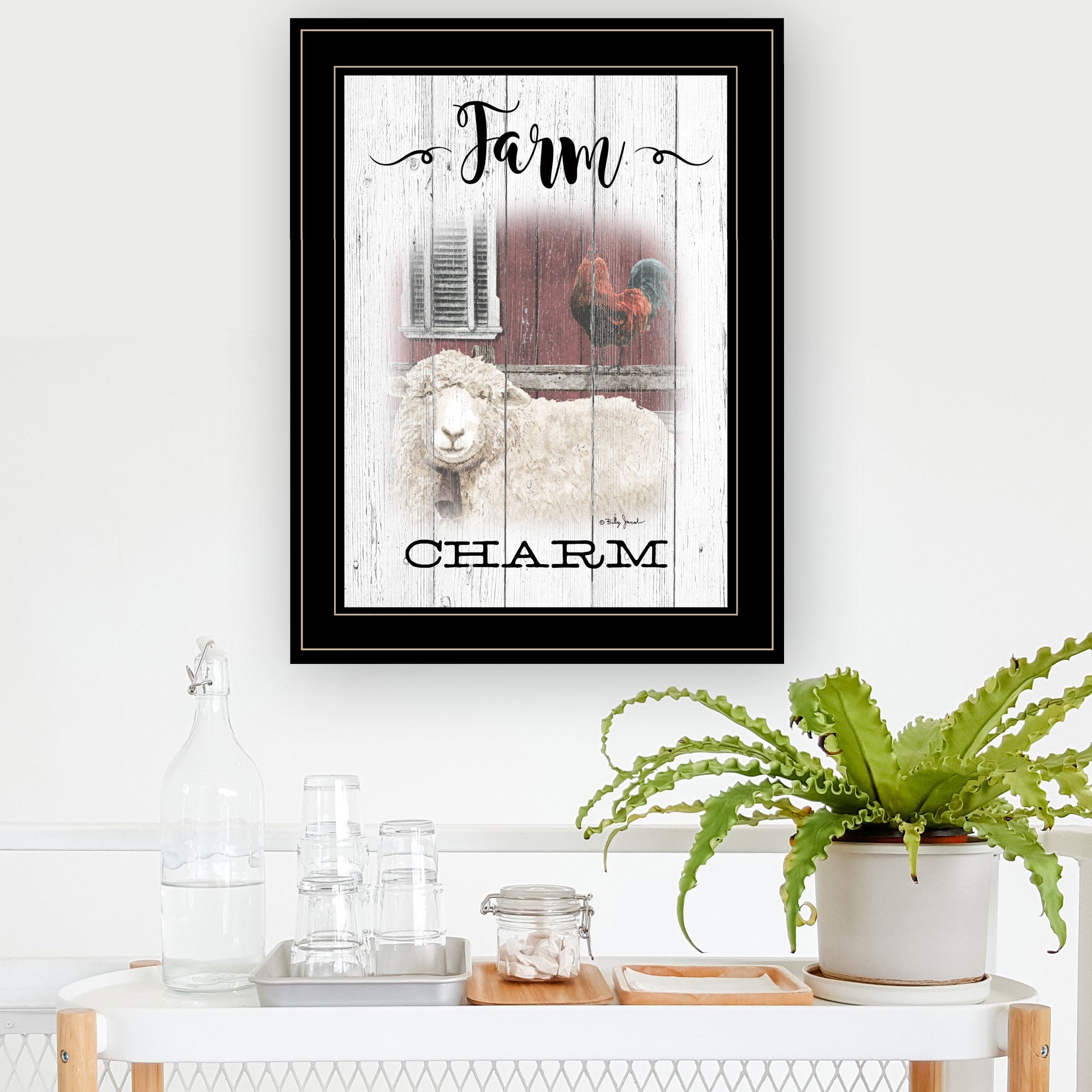 Farm Charm Black Framed Print Wall Art