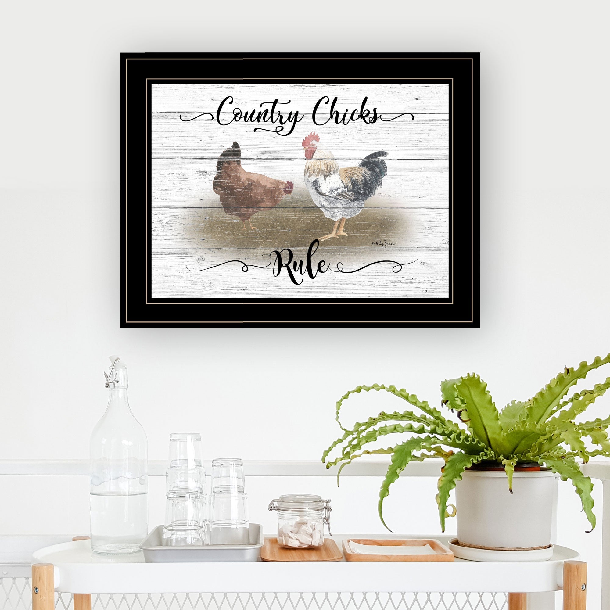 Country Chicks Rule 3 Black Framed Print Wall Art