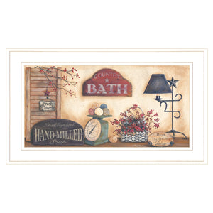 Country Bath 8 White Framed Print Wall Art