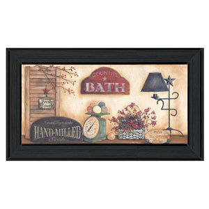 Country Bath 9 Black Framed Print Wall Art
