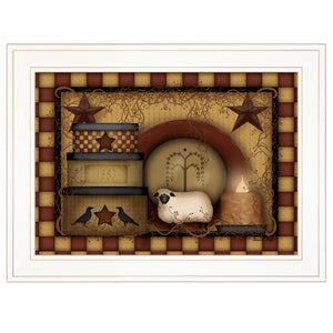 Primitive Starberry 4 White Framed Print Wall Art