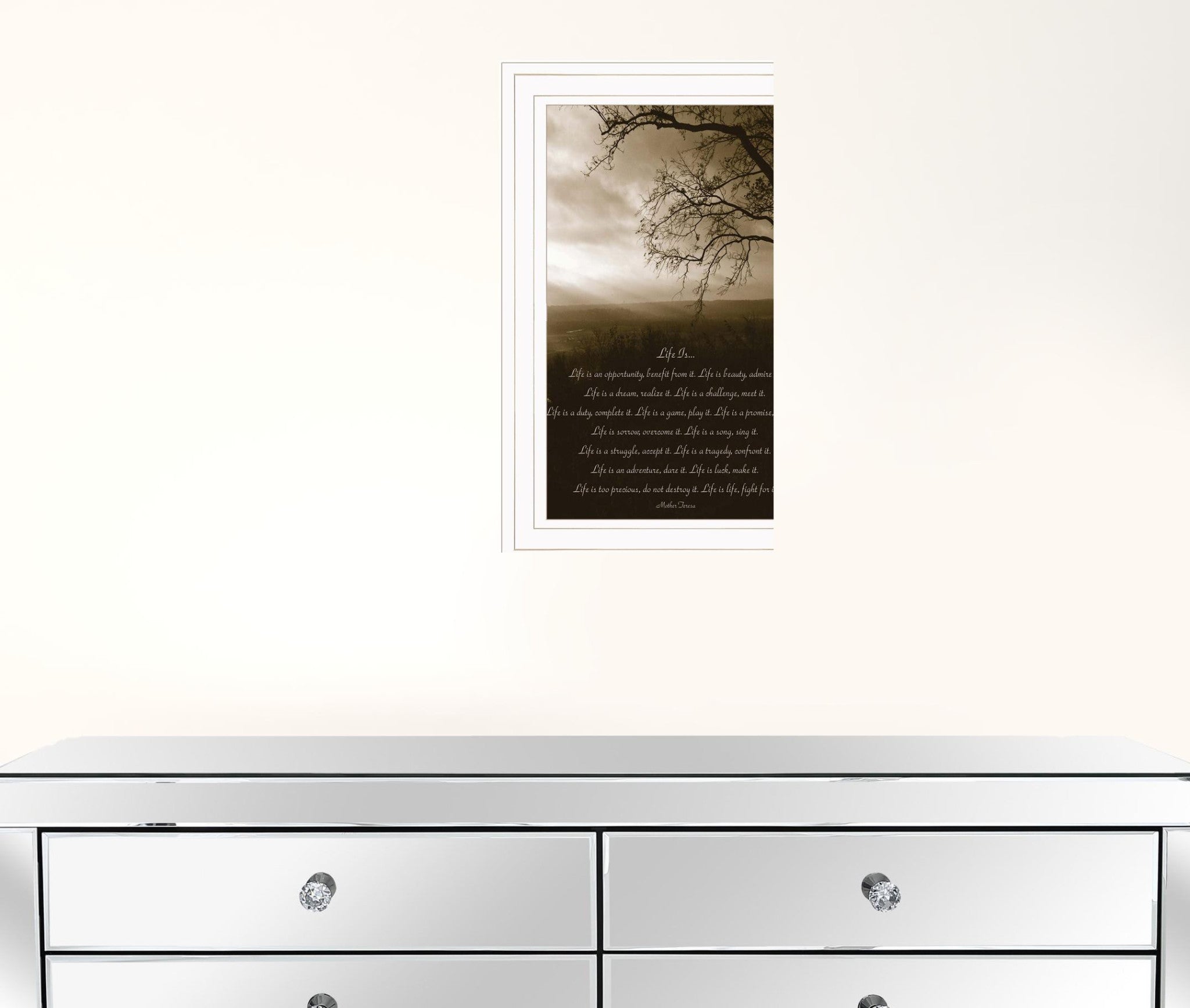 Life Is 2 White Framed Print Wall Art