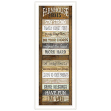 Farmhouse Rules 2 White Framed Print Wall Art