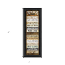 Farmhouse Rules 3 Black Framed Print Wall Art