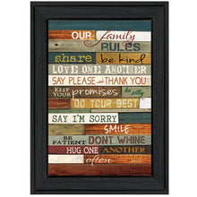 Our Family Rules 3 Black Framed Print Wall Art