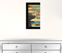 Colorful Dog Watching You Snack  Black Framed Print Wall Art