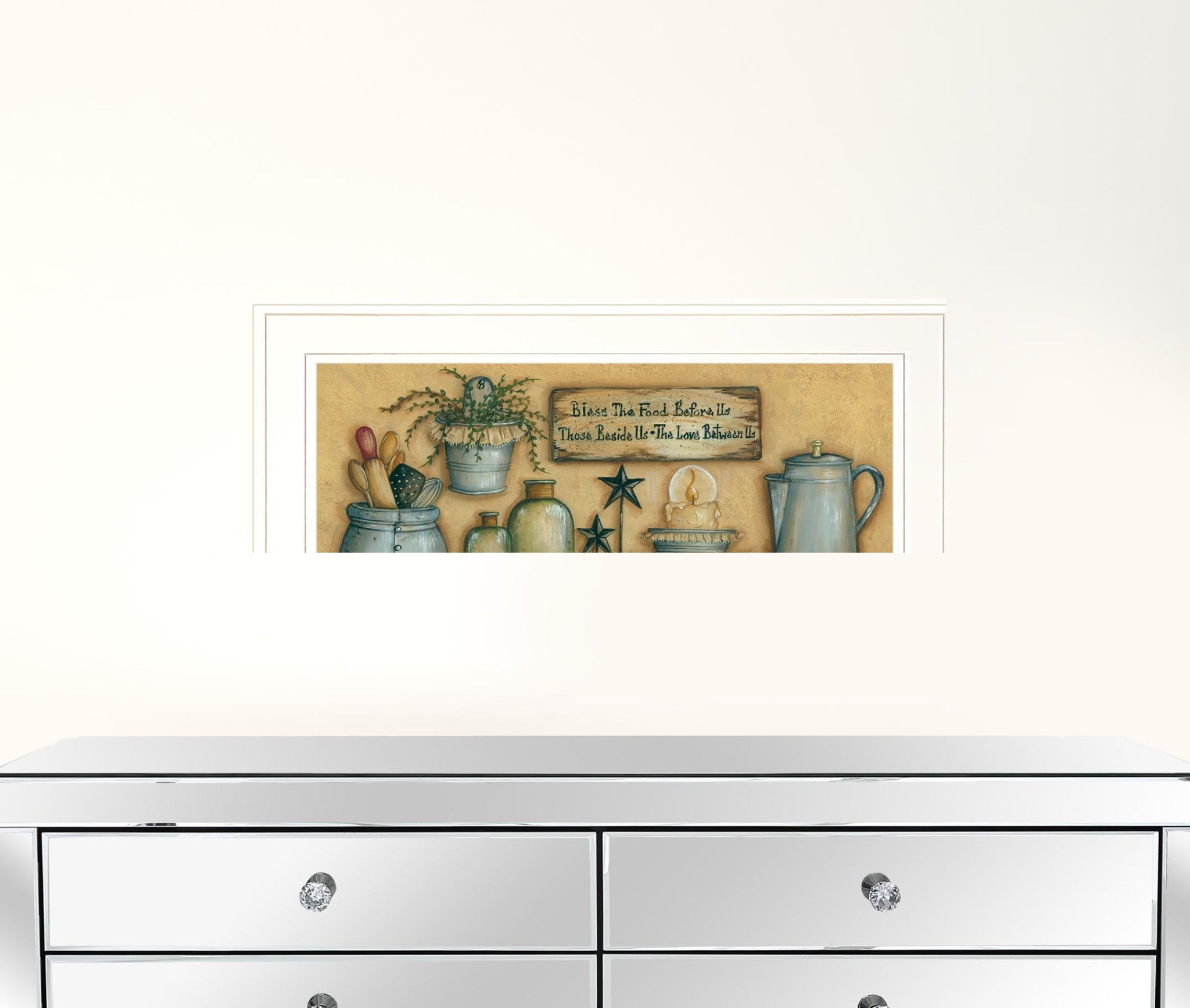 Country Kitchen 5 White Framed Print Wall Art