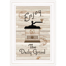 Enjoy The Daily Grind 1 White Framed Print Wall Art