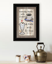 Everyday Starts With Coffee 2 Black Framed Print Wall Art
