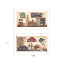 Set Of Two Bath 2 White Framed Print Wall Art