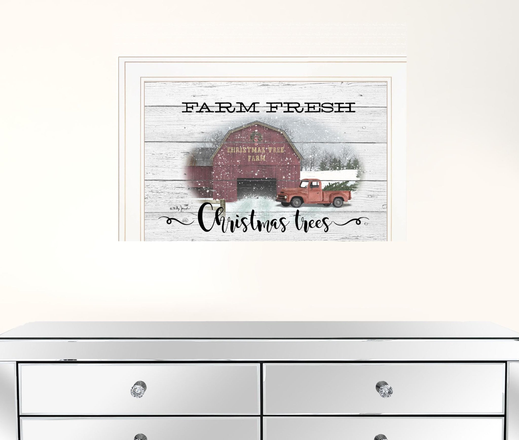 Farm Fresh Christmas Trees 2 White Framed Print Wall Art