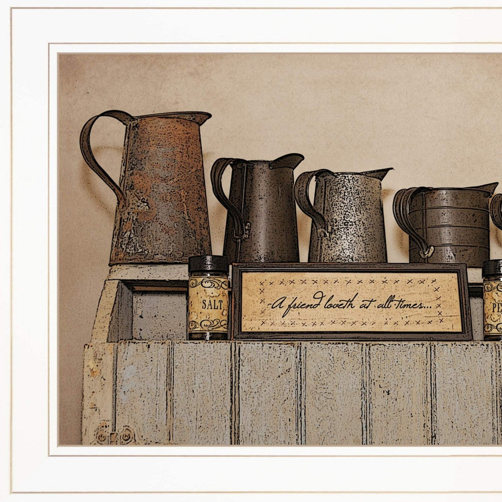 A Friend Loveth At All Time 2 White Framed Print Wall Art