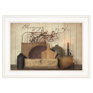 Count Your Blessing 1 White Framed Print Wall Art