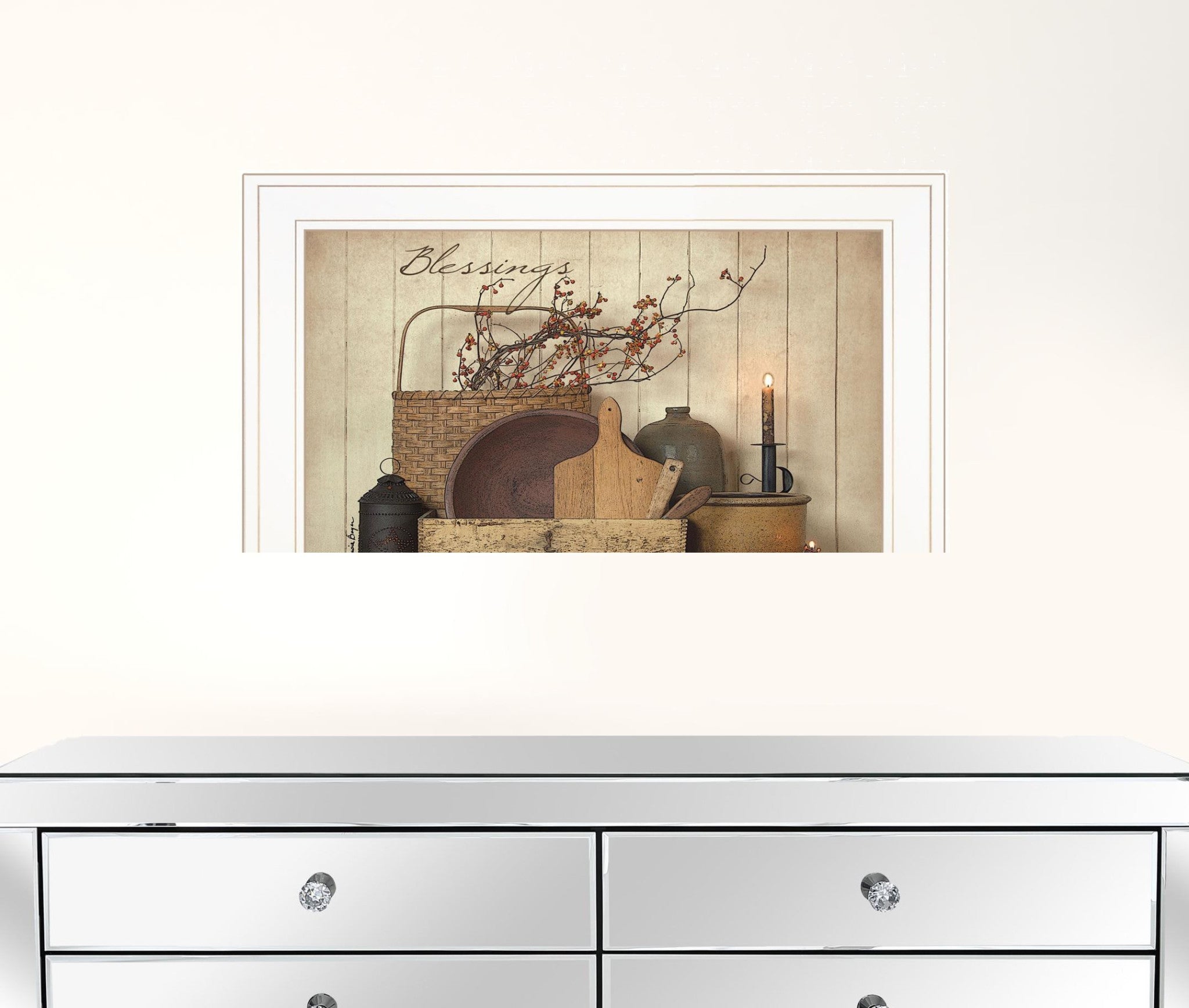 Count Your Blessing 1 White Framed Print Wall Art