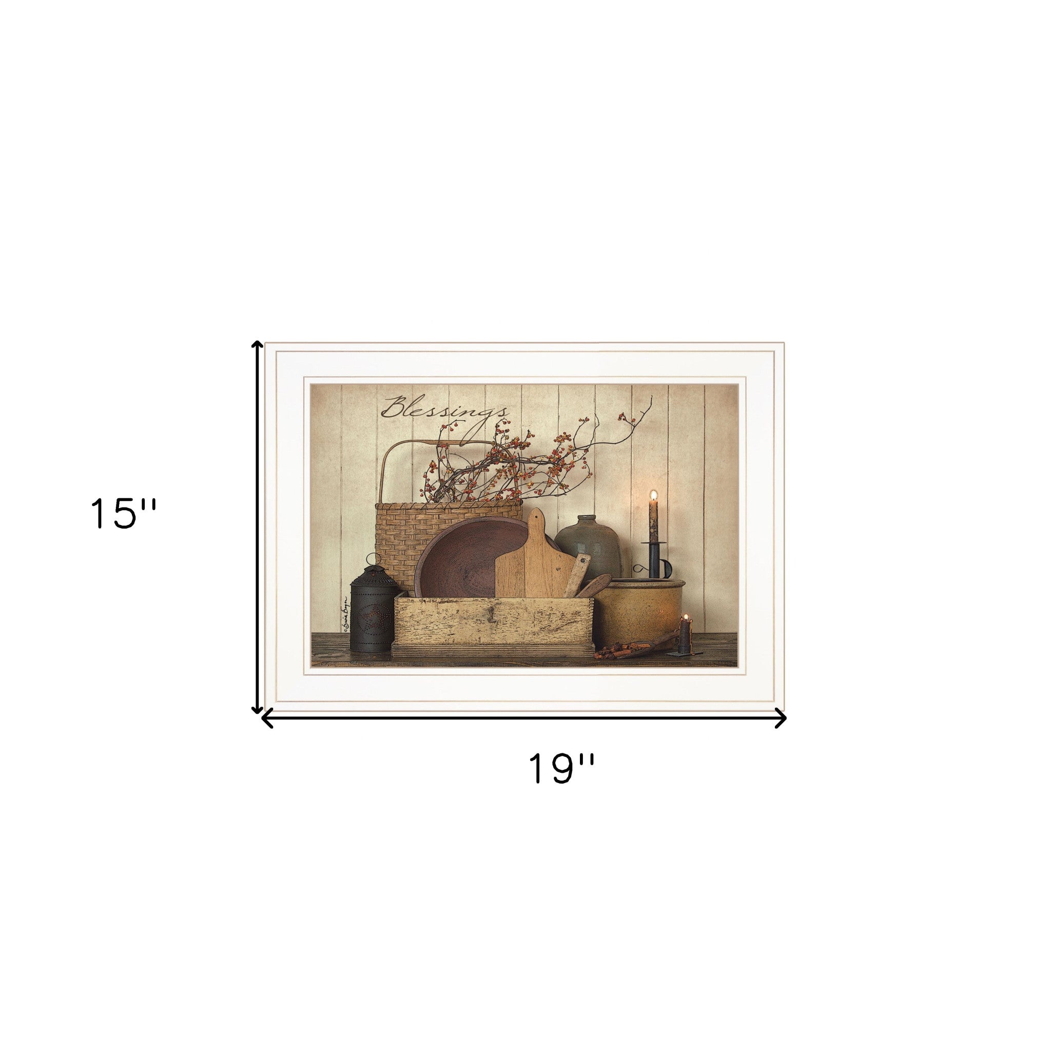 Count Your Blessing 1 White Framed Print Wall Art