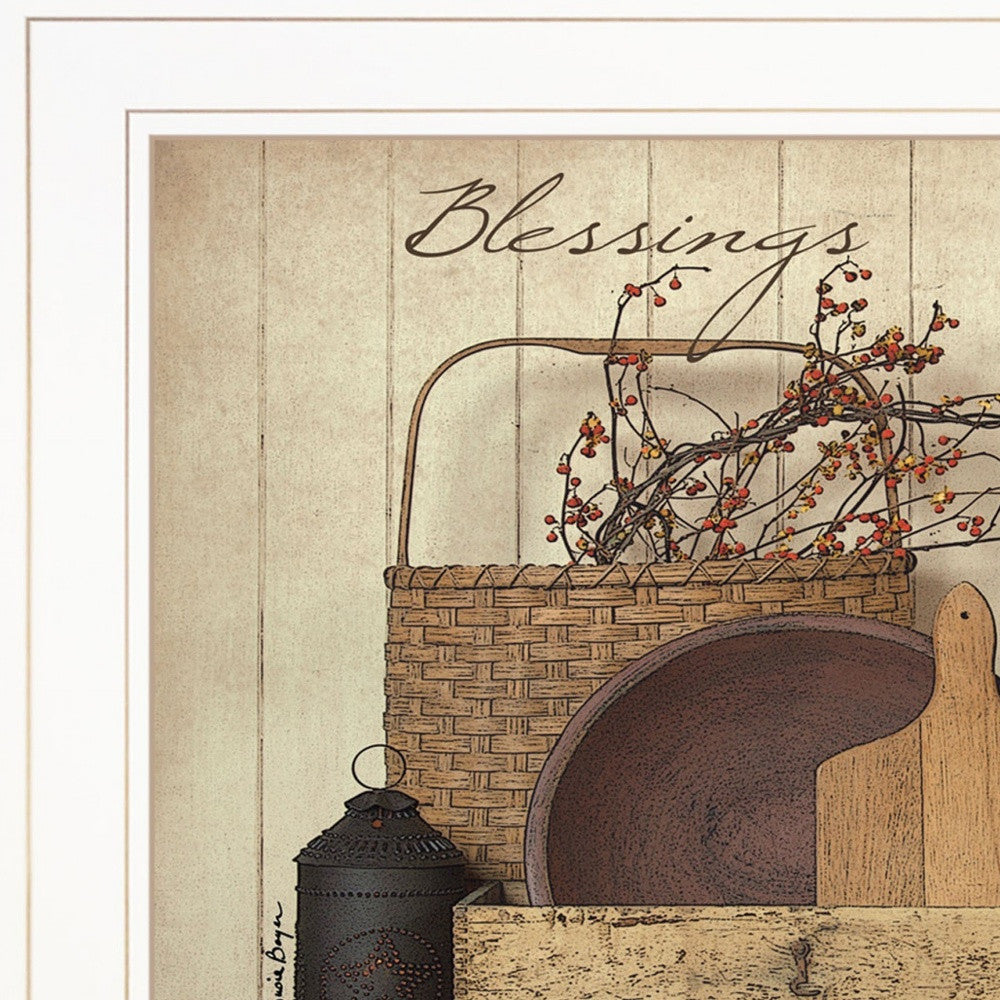 Count Your Blessing 1 White Framed Print Wall Art