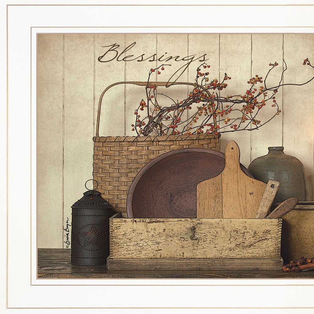 Count Your Blessing 1 White Framed Print Wall Art