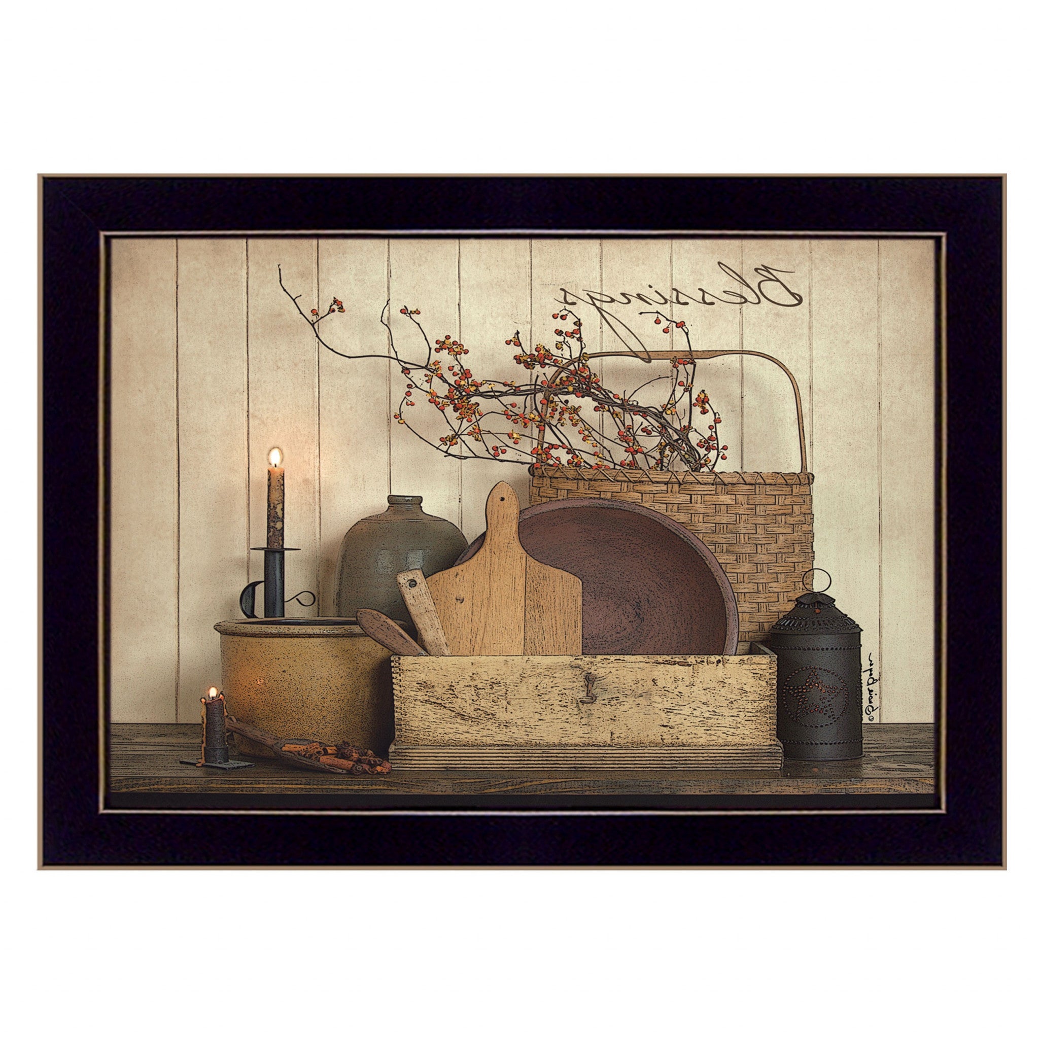 Count Your Blessing 3 Black Framed Print Wall Art