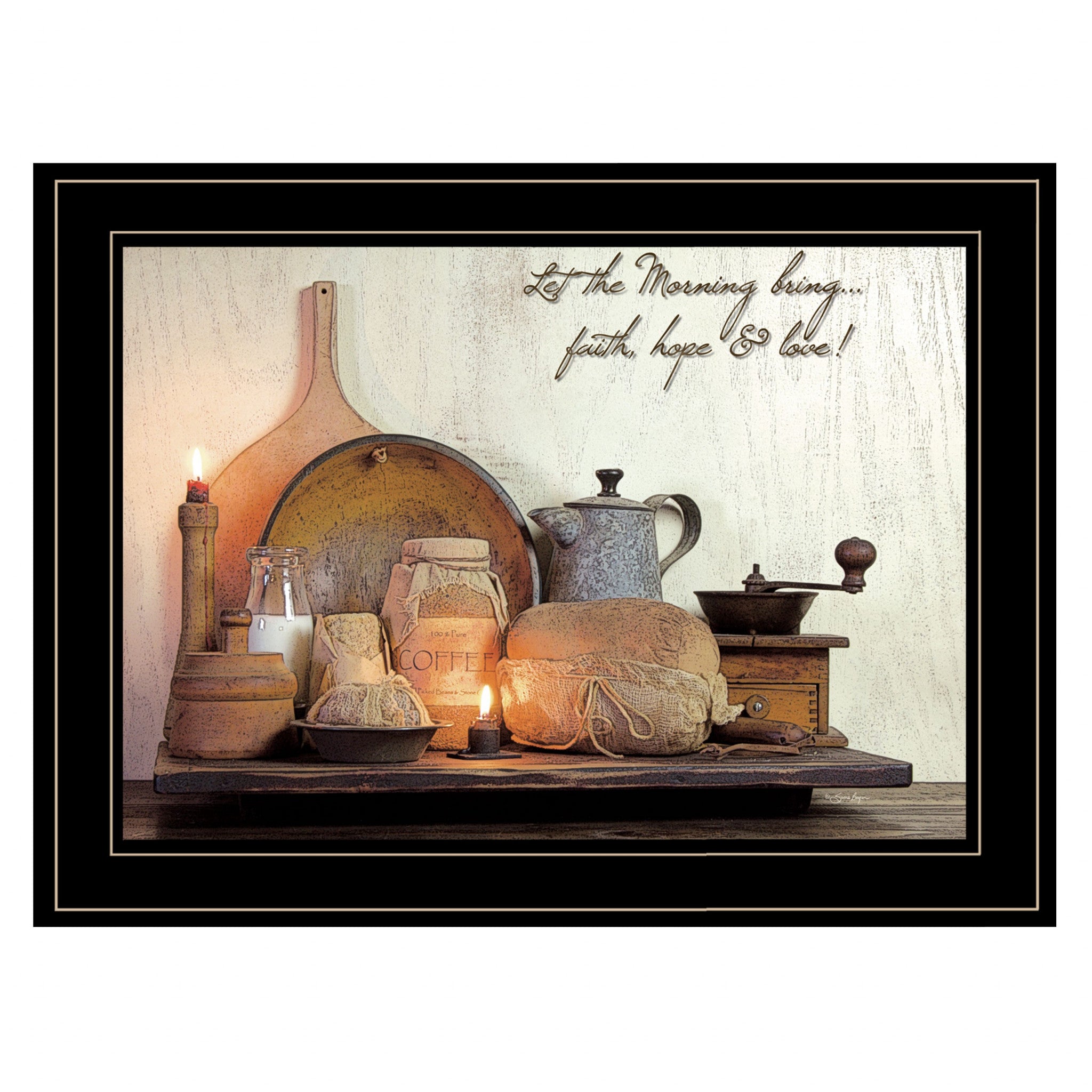 Faith Hope & Love 2 Black Framed Print Wall Art