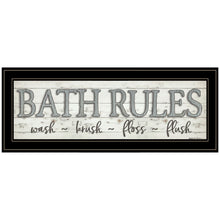 Bath Rules 2 Black Framed Print Wall Art