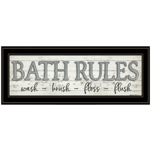 Bath Rules 2 Black Framed Print Wall Art