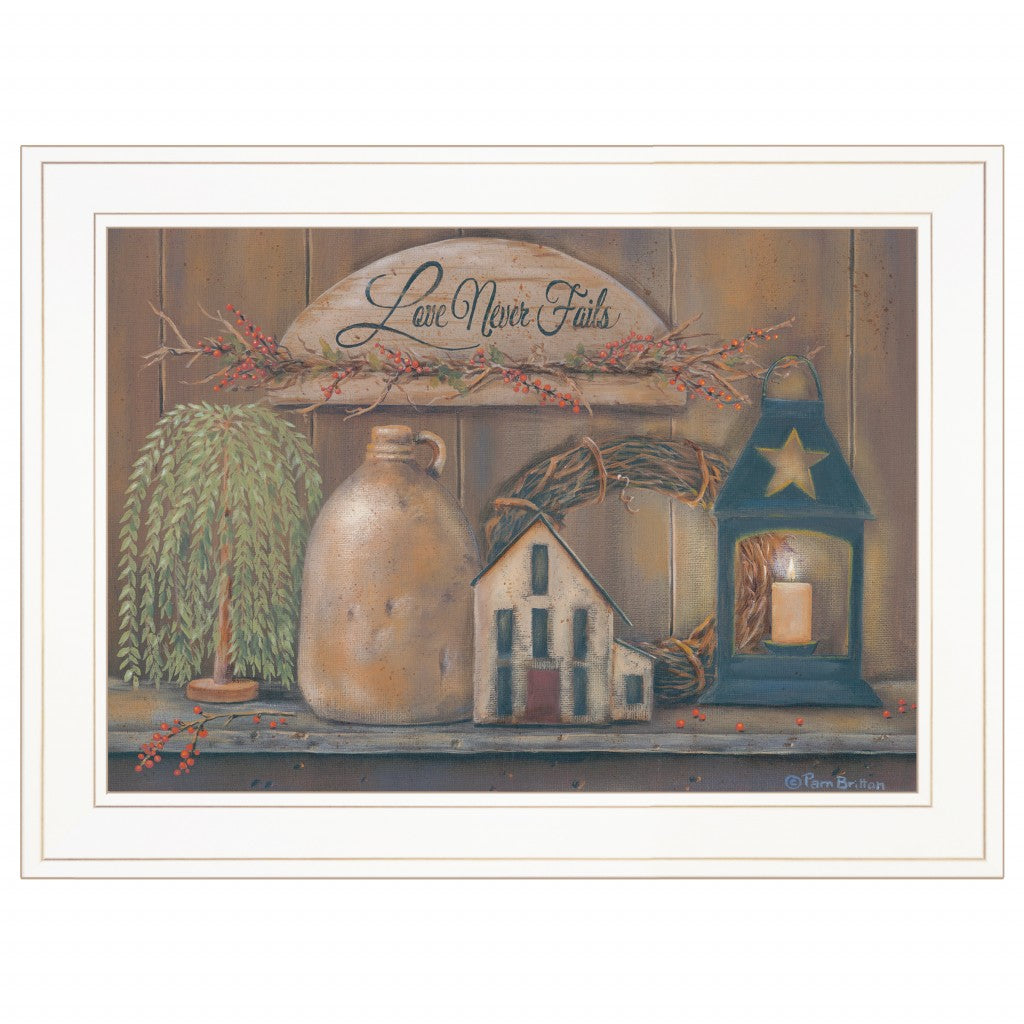 Love Never Fails 5 White Framed Print Wall Art