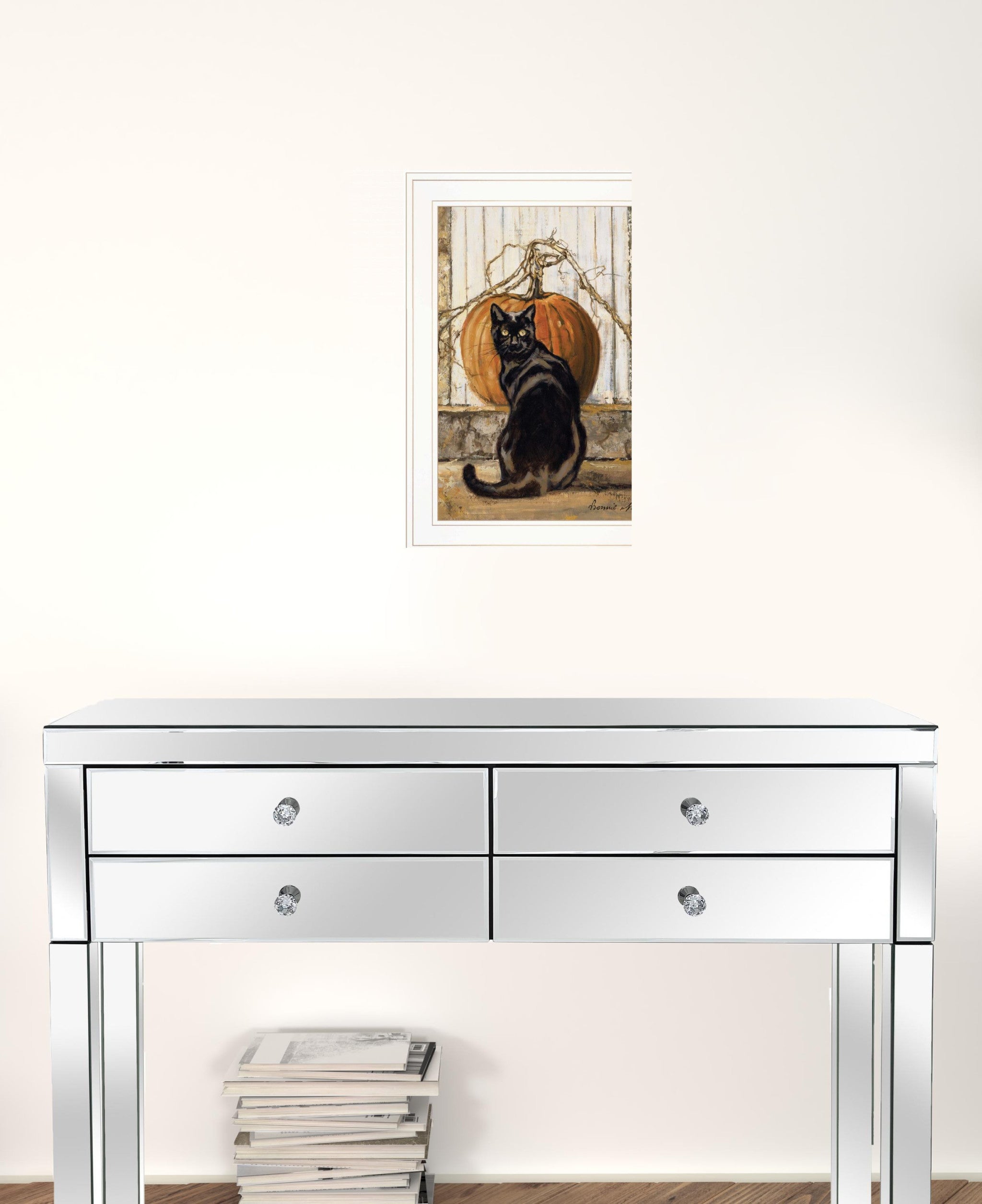 Black Cat 1 White Framed Print Wall Art