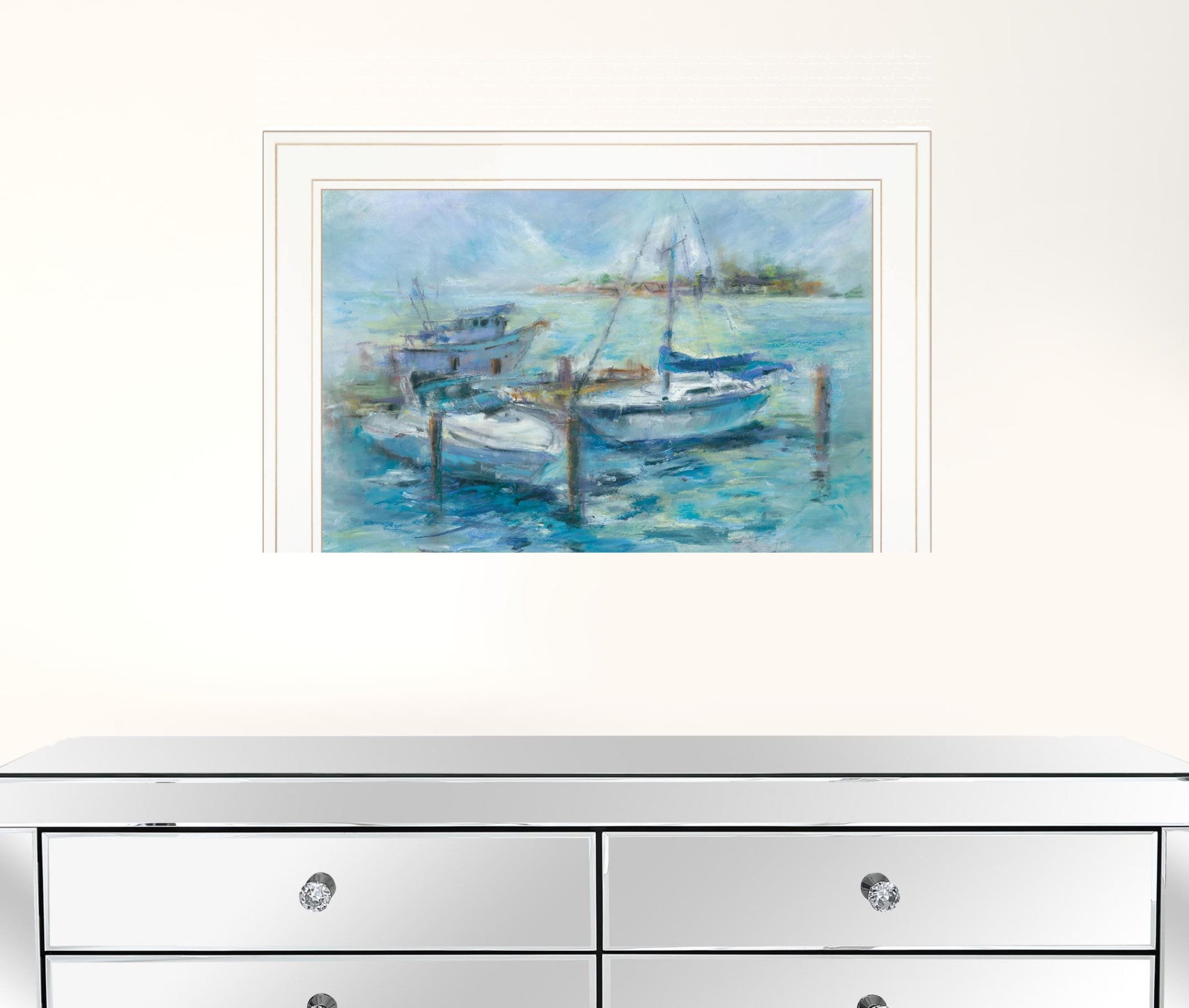 Dockside 2 White Framed Print Wall Art
