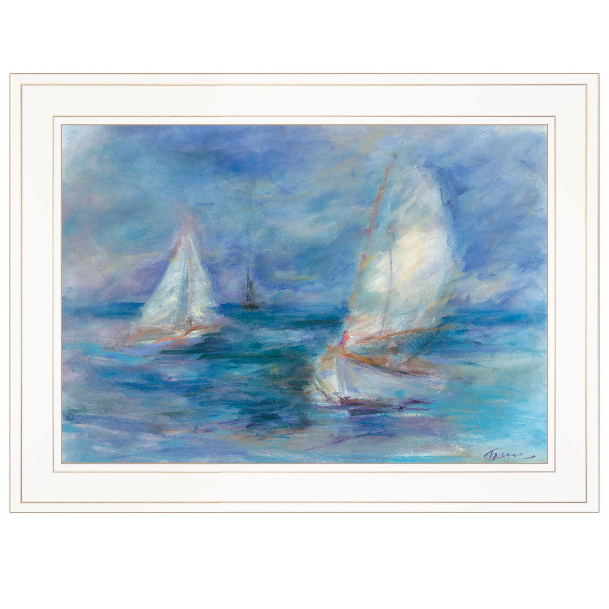 Ghost Ship 2 White Framed Print Wall Art