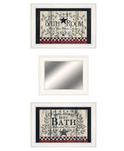 Set Of Three Hot Bath 11 White Framed Print Wall Art