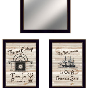 Set Of Three Friendship Journey 4 Black Framed Print Kitchen Wall Art