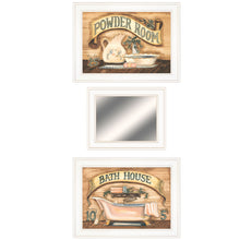 Set Of Three Bath And Powder Room 1 White Framed Print Wall Art